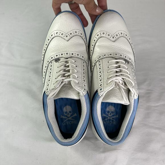 G/Fore Gross-grain Gallivanter Golf Shoes White &blue size US 6.5, waterproof. - Picture 3 of 9